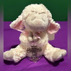 GANZ Serenity Lamb with Crib Cross Stuffed Animal Plush Baptism Baby Gift NWT